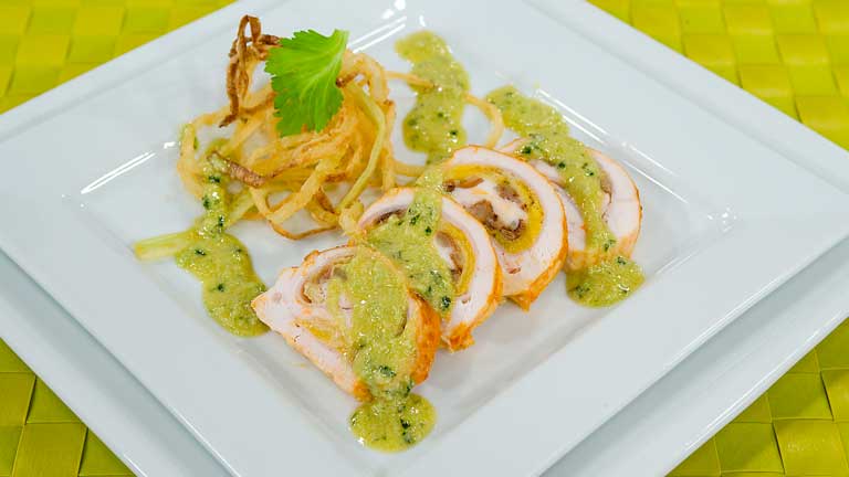 Saber cocinar - Pollo a la Miel relleno con pl&aacute;tano y d&aacute;tiles