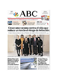 Portada del ABC con la fotograf&iacute;a de las hijas de Zapatero.