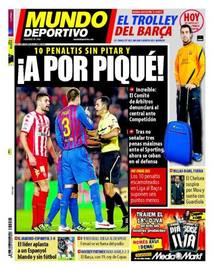 Portada del diario Mundo Deportivo que titula "A por Piqu&eacute;".