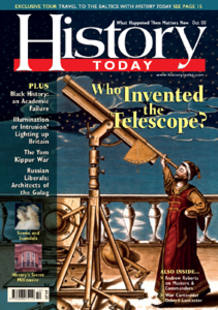 Portada de la revista History Today que atribuye la invención del telescopio a un español Portada de la revista History Today que atribuye la invención del telescopio a un español