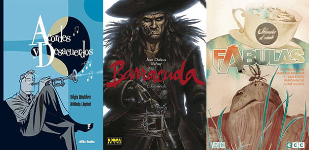 Portadas de 'Acordes y desacuerdos', 'Barracuda 2: Cicatrices' y F&aacute;bulas: Heredar el viento'
