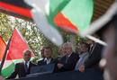 El presidente de la Autoridad Palestina, Mahmud Ab&aacute;s, se dirige a los liberados en la ceremonia de bienvenida en Ramalah
