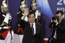 El presidente de China, Hu Jintao, al t&eacute;rmino de la reuni&oacute;n de los l&iacute;deres del G-20 este jueves