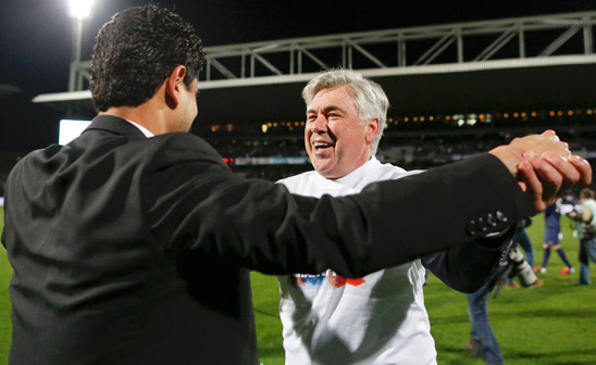 El presidente del PSG: "Creo que Ancelotti tiene firmado un precontrato con el Real Madrid"