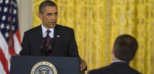El presidente de EE.UU., Barack Obama, durante una rueda de prensa