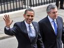 El presidente de Estados Unidos, Barack Obama, y el primer ministro brit&aacute;nico, Gordon Brown, abandonan Downing Street