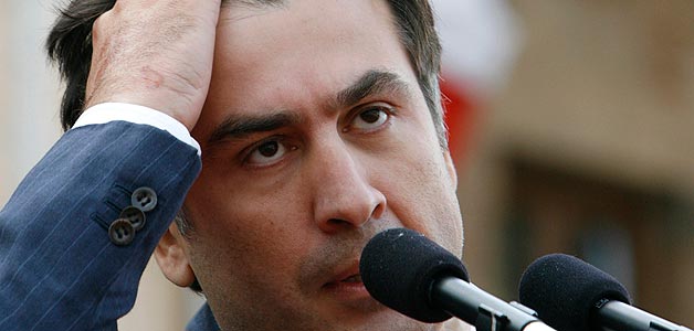 El presidente de Georgia, Mihail Saakashvili, durante una manifestaci&oacute;n en Tiflis