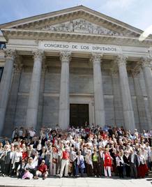 Los presos homenajeados, en el Congreso