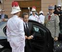 El primer ministro franc&eacute;s, Nicol&aacute;s Sarkozy, a su llegada a la misa.