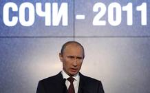 El primer ministro ruso, Vladimir Putin, durante su intervención en el foto de Sochi