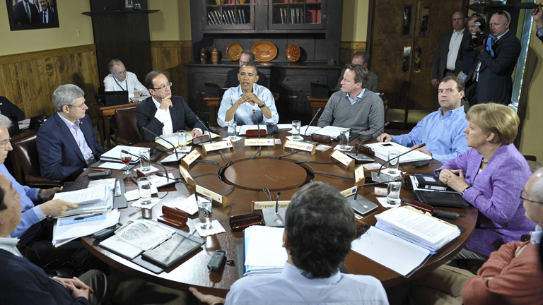 Primera reuni&oacute;n del G8 en Camp David