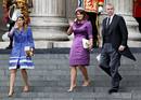 Las princesas Beatriz y Eugenia llegan a la Catedral de San Pablo, donde asisteron al servicio nacional de acci&oacute;n de gracias.