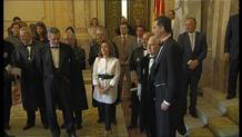 El príncipe posa con Carlos Dívar junto a Soraya Sáenz de Santamaría y Alberto Ruíz Gallardón El príncipe posa con Carlos Dívar junto a Soraya Sáenz de Santamaría y Alberto Ruíz Gallardón