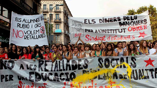 Protesta contra los recortes en educaci&oacute;n