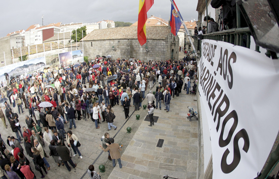 Protestas en Baiona y Bermeo  para pedir la liberaci&oacute;n de los pescadores