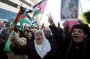 MUJERES PALESTINAS SE MANIFIESTAN EN CONTRA DE LA OFENSIVA ISRAEL&Iacute; EN NAPLUSA