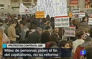 Ver v&iacute;deo  'Protestas por la cumbre de Washington'