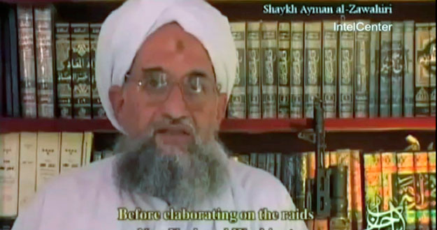 Al Qaeda's second-in-command Ayman al-Zawahri speaks in a grab from a video