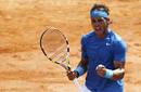 Rafa Nadal tras ganar el primer set remontando un 2-5 en contra ante Federer. El tenista espa&ntilde;ol consigui&oacute; terminar la primera manga con un 7-5.