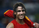 Nadal celebr&oacute; su medalla de oro en Pek&iacute;n con la bandera espa&ntilde;ola colgada del cuello.