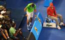 Novak Djokovic sac&oacute; de la pista en ocasiones a Nadal