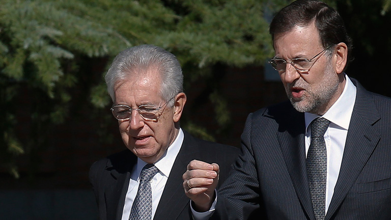 Rajoy y Monti se reúnen en Madrid para reforzar su frente común en la UE