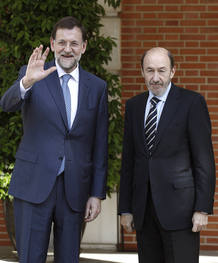 Mariano Rajoy Alfredo Pérez Rubalcaba la Moncloa Mariano Rajoy Alfredo Pérez Rubalcaba la Moncloa