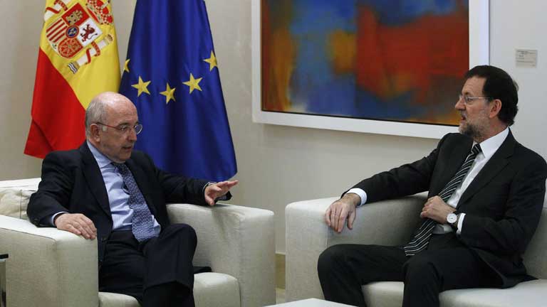 Mariano Rajoy se re&uacute;ne con Almunia para hablar de la situaci&oacute;n econ&oacute;mica de la eurozona