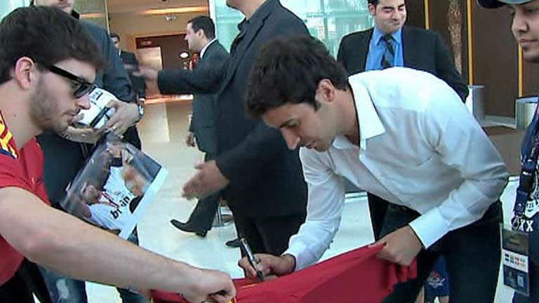 Ra&uacute;l visita a la selecci&oacute;n espa&ntilde;ola en Catar