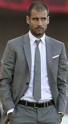 Pep Guardiola pensativo tras el partido contra el RCD Mallorca.
