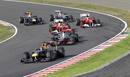 Vettel, primero tras la salida, y por detr&aacute;s hamilton adelanta a Button