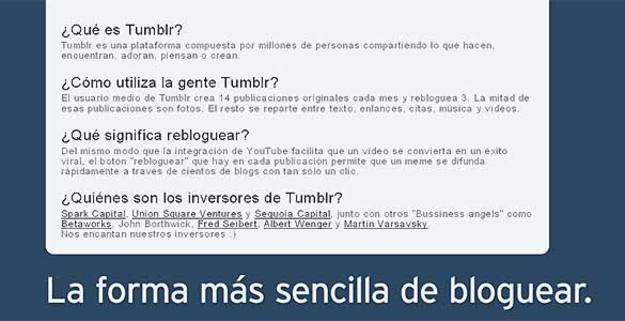 La red de 'microblogging' Tumblr, ahora tambi&eacute;n en espa&ntilde;ol