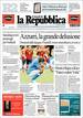 La Reppublica, diario italiano de informaci&oacute;n general, tambi&eacute;n abre su portada con la derrota de su selecci&oacute;n ante Espa&ntilde;a: 