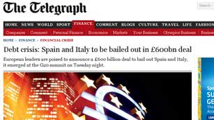 Ver vídeo  'El "rescate" del Telegraph a España e Italia acapara la atención internacional'