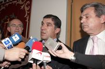 Lorenzo del Río Fernández, en el centro, y Miguel Ángel Gimeno, a la izquierda Lorenzo del Río Fernández, en el centro, y Miguel Ángel Gimeno, a la izquierda