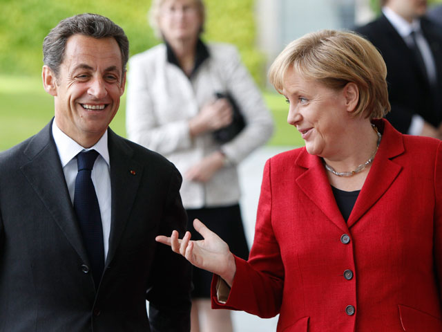 Angela Merkel y Nicolas Sarkozy se re&uacute;nen en Berl&iacute;n