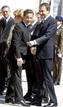 Sarkozy y Rodr&iacute;guez Zapatero se saludan en el Palacio del Pardo.