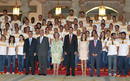 Reyes y Pr&iacute;ncipes de Asturias con el equipo espa&ntilde;ol de los Juegos Ol&iacute;mpicos de Londres 2012