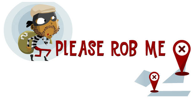 El servicio online 'Please Rob Me' (R&oacute;bame, por favor) no hace sino evidenciar con un poco de humor uno de los riesgos que supone compartir p&uacute;blicamente en Internet la geolocalizaci&oacute;n.