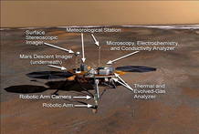El robot explorador ''Phoenix' detect&oacute; la presencia de nieve en Marte