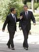 Rodr&iacute;guez Zapatero y Sarkozy en el Palacio de La Moncloa antes del encuentro de la XXI cumbre bilateral entre ambos pa&iacute;ses.