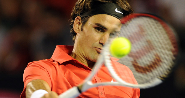 Roger Federer durante su partido ante el ruso Alexander Kudryavtsev en la primera ronda del Open de Australia 2012. Roger Federer durante su partido ante el ruso Alexander Kudryavtsev en la primera ronda del Open de Australia 2012.