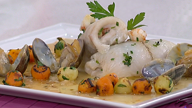 Saber cocinar - Rollos de gallo en salsa de almejas (27/05/11)