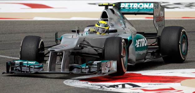 Rosberg en una sesi&oacute;n de entrenamiento en el Gran Premio de Bar&eacute;in