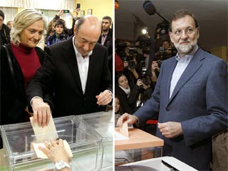 Ver v&iacute;deo  'Rubalcaba y Rajoy votan en la Comunidad de Madrid'