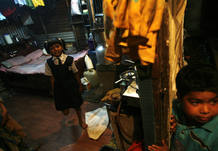 Rubina Ali of Slumdog Millionaire visits a neighbour at a slum where she resides in Mumbai Rubina Ali of Slumdog Millionaire visits a neighbour at a slum where she resides in Mumbai