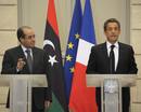 Rueda de prensa del presidente franc&eacute;s, Nicol&aacute;s Sarkozy, y el presidente del CNT, Mahmoud Jibril, tras su reuni&oacute;n de hoy jueves 25 de agosto