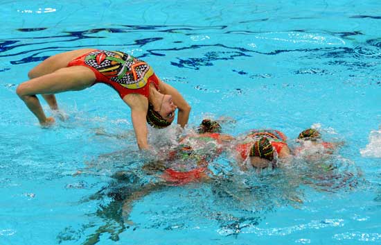 Rutina art&iacute;stica de nataci&oacute;n sincronizada