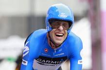 Garmin-Barracuda's Hesjedal of Canada celebrates after the finish line in the 30km (18 miles) time trial in the 21st and last stage of the Giro d'Italia cycling race in Milan Garmin-Barracuda's Hesjedal of Canada celebrates after the finish line in the 30km (18 miles) time trial in the 21st and last stage of the Giro d'Italia cycling race in Milan