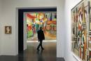 Visitor walks past the painting Portugal by artist Sonia Delaunay during a visit of the Centre Pompidou-Metz museum